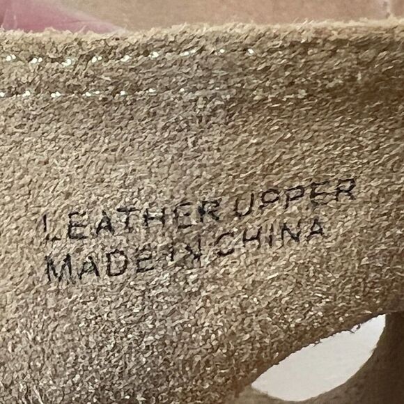 Tahari Suede Leather Heeled Sandals Women's Sz 9M Brown Beige Open Toe Back Zip - Picture 10 of 12